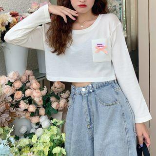 Pocketed Short Sleeve Crop T-shirt