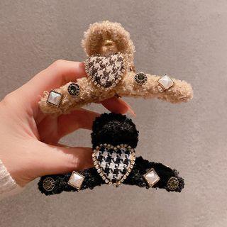 Heart Houndstooth Chenille Hair Clamp
