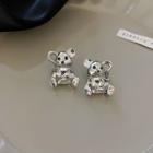 Mouse Rhinestone Alloy Earring 1 Pair - Silver - One Size