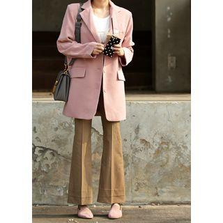 Cuff-hem Boot-cut Pants