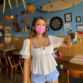 Two-way Tie-neck Peplum Crop Top