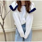 Sailor-collar Long-sleeve Knit Top