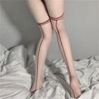 Contrast Trim Sheer Stockings