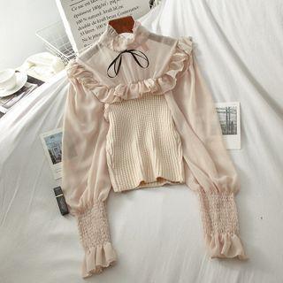 Ruffle Blouse Almond Pink - One Size