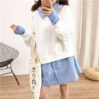 Mock Two-piece Shirtdress White - One Size