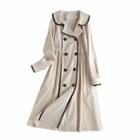 Double Breasted Contrast Trim Midi Coat Dress