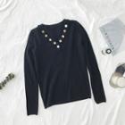 Button Accent Knit Top