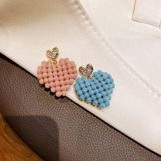 Flannel Heart Dangle Earring