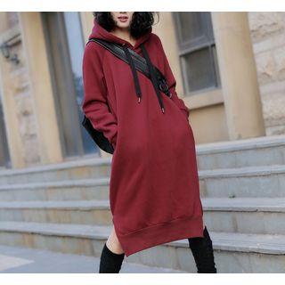 Plain Midi Hoodie Dress