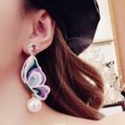 Asymmetric Embroidered Earring