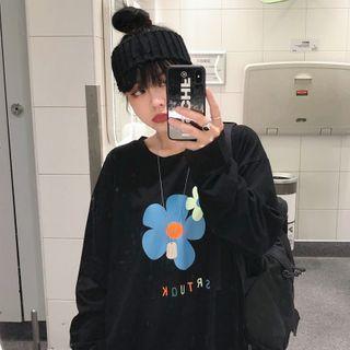 Long Sleeve Flower Printed T-shirt