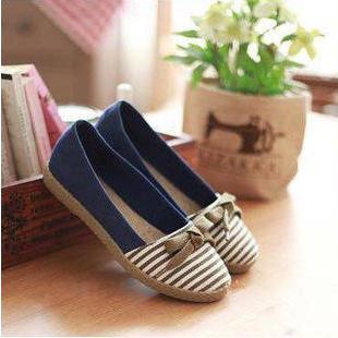 Bow-accent Striped Espadrilles