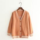Hot Balloon Embroidered Striped Cardigan
