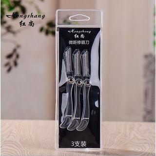 Set Of 3: Eyebrow Razor 3pcs - Transparent - One Size