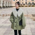 Shearling-collar Single-breasted Parka