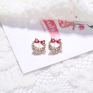 Rhinestone Bow Mini Hoop Earring