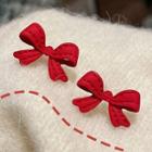 Bow Alloy Earring A199 - 1 Pair - Red - One Size