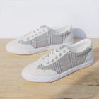 Plaid Panel Canvas Sneakers