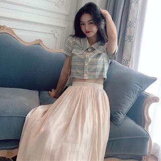 High-waist Pleated Midi Skirt Skirt - One Size