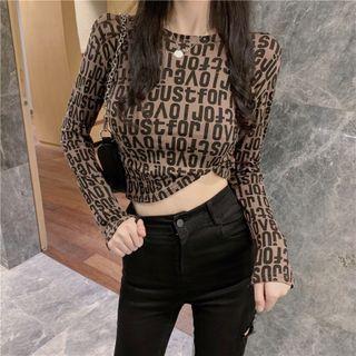 Skinny Lettering Crop T-shirt
