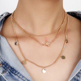 Multistrand Necklace 1pc - Gold - One Size