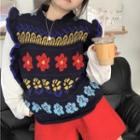 Floral Sweater Vest / Long-sleeve T-shirt