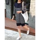 Round-neck Stripe Knit Dress