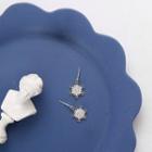 925 Sterling Silver Rhinestone Snowflake Dangle Earring 1 Pair - Stud Earring - One Size