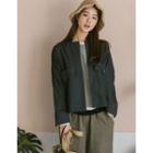 Flap-pocket Open-front Jacket