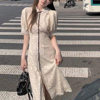 Lace Split A-line Dress