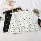 Heart Patterned Chiffon A-line Mini Skirt