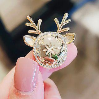Deer Rhinestone Alloy Brooch Ly2016 - Gold - One Size