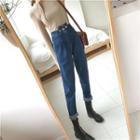 High-waist Fleece-lined Jeans
