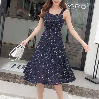 Open Back Floral Print Sleeveless Dress