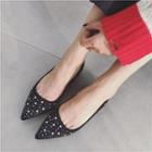 Star Sequined Pointed Flats