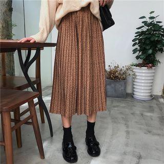 Floral Print Midi Accordion Pleat Skirt