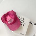 Lettering Embroidered Baseball Cap Rose Pink - One Size