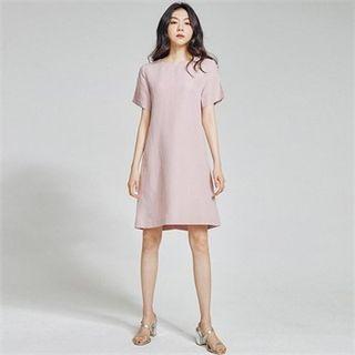 Slit-sleeve Linen Blend Dress