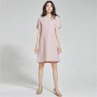 Slit-sleeve Linen Blend Dress