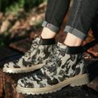 Camouflage Lace-up Short Boots
