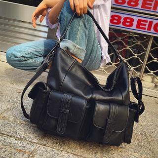Multi-pocket Pleather Shoulder Bag