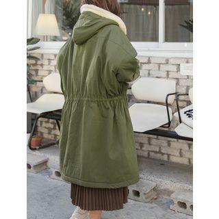 Plus Size Fleece-trim Cotton Parka