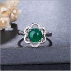 925 Sterling Silver Gemstone Flower Ring As Shown In Figure - One Size