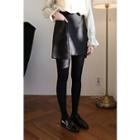 Cutout-hem Wool Blend A-line Miniskirt