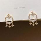 Rhinestone Star Fringed Earring 1 Pair - Rose Gold - One Size