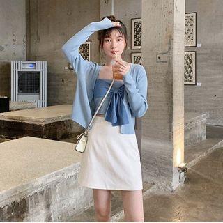 Set: Bow Accent Camisole + Cardigan