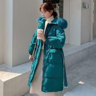 Faux-fur Hooded Down Coat