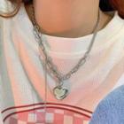 Heart Chain Necklace Chain Necklace - Silver - One Size