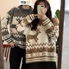Couple Matching Deer Jacquard Sweater