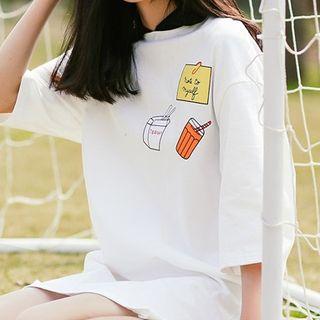 Plain Printed Short-sleeve Top